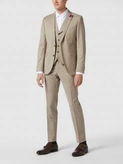 CG - Club Of Gents Slim Fit 2-Knopf-Sakko Aus Schurwolle YOUR OWN PARTY By CG – CLUB Of GENTS - Beige Meliert