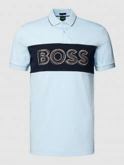 Alternative view of BOSS Athleisurewear Regular Fit Poloshirt Mit Label-Stitching Modell 'Pavel' - Hellblau
