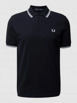 Alternative view of Fred Perry Poloshirt Mit Kontrastabschlüssen - Marineblau
