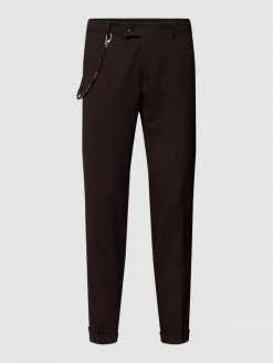 CG - Club Of Gents Regular Fit Anzughose Mit Zierkette Modell 'Cameron' - Bordeaux Rot