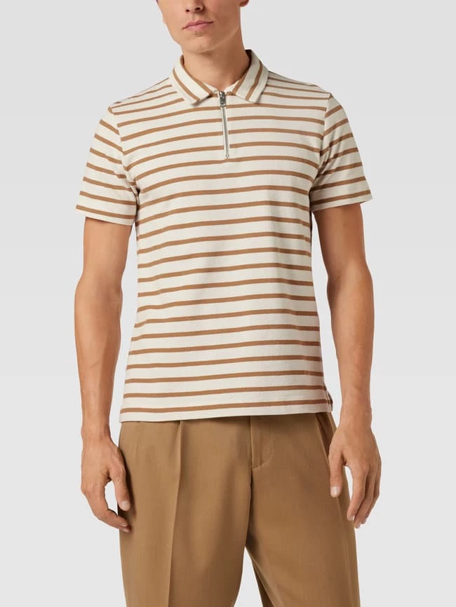 S.Oliver RED LABEL Poloshirt Mit Streifenmuster - Offwhite 4 S.Oliver RED LABEL Poloshirt Mit Streifenmuster - Offwhite – Bild 4