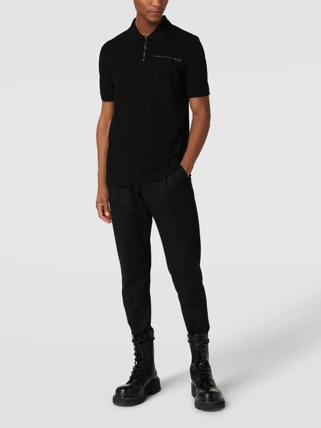 Emporio Armani T-Shirt Mit Brand-Stitching Modell 'Double Zip' - Schwarz 1 Emporio Armani T-Shirt Mit Brand-Stitching Modell 'Double Zip' - Schwarz