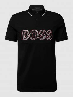 Alternative view of BOSS Athleisurewear Regular Fit Poloshirt Mit Label-Stitching Modell 'Pavel' - Schwarz
