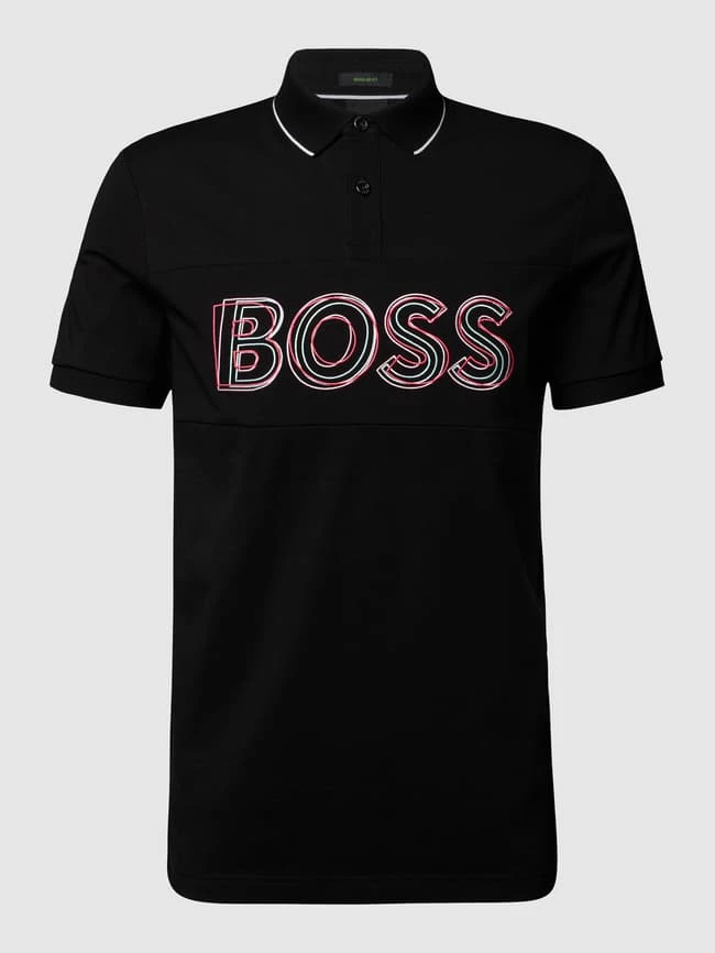 BOSS Athleisurewear Regular Fit Poloshirt Mit Label-Stitching Modell 'Pavel' - Schwarz 2 BOSS Athleisurewear Regular Fit Poloshirt Mit Label-Stitching Modell 'Pavel' - Schwarz – Bild 2