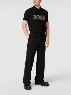 Ralph Lauren-Shop 3 BOSS Athleisurewear Regular Fit Poloshirt Mit Label-Stitching Modell 'Pavel' - Schwarz