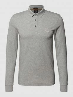 Alternative view of BOSS Casualwear Slim Fit Poloshirt Mit Label-Patch Modell 'Passerby' - Mittelgrau