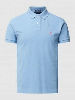 Polo Ralph Lauren Slim Fit Poloshirt Mit Label-Stitching - Hellblau