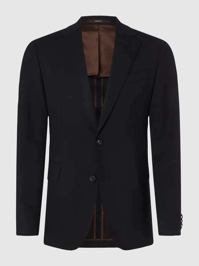 Windsor Shaped Fit 2-Knopf-Sakko Mit Stretch-Anteil Modell 'Sono' - Schwarz 1 Windsor Shaped Fit 2-Knopf-Sakko Mit Stretch-Anteil Modell 'Sono' - Schwarz