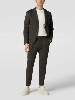 Cinque Bundfaltenhose Mit Vichy-Karo Modell 'CiSand' - Mittelbraun