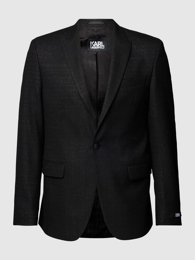 Karl Lagerfeld 1-Knopf-Sakko Mit Effektgarn Modell 'JACKET POWER' - Schwarz 2 Karl Lagerfeld 1-Knopf-Sakko Mit Effektgarn Modell 'JACKET POWER' - Schwarz – Bild 2