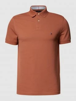 Alternative view of Tommy Hilfiger Regular Fit Poloshirt Mit Label-Stitching - Rostrot