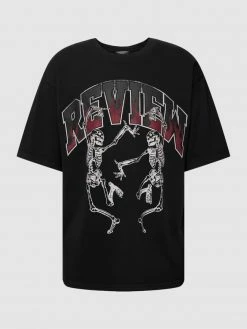 Alternative view of REVIEW T-Shirt Mit Label- Und Motiv-Print - Schwarz