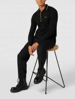 BOSS Athleisurewear Poloshirt Mit Langen Ärmeln Modell 'PLEESY' - Schwarz