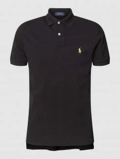Alternative view of Polo Ralph Lauren Slim Fit Poloshirt Mit Label-Stitching - Schwarz