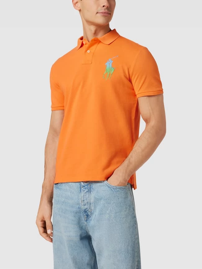 Polo Ralph Lauren Custom Slim Fit Poloshirt Mit Label-Stitching - Orange 4 Polo Ralph Lauren Custom Slim Fit Poloshirt Mit Label-Stitching - Orange – Bild 4