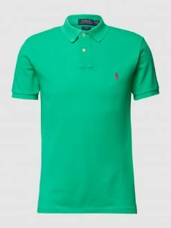 Alternative view of Polo Ralph Lauren Slim Fit Poloshirt Mit Label-Stitching - Grün