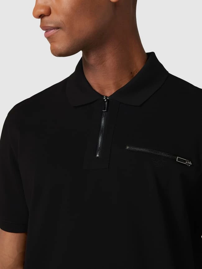 Emporio Armani T-Shirt Mit Brand-Stitching Modell 'Double Zip' - Schwarz 3 Emporio Armani T-Shirt Mit Brand-Stitching Modell 'Double Zip' - Schwarz – Bild 3