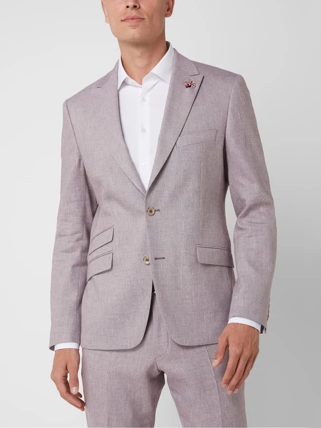 Atelier Torino Slim Fit Anzug Mit Leinen-Anteil Modell 'Tancredo' - Flieder 4 Atelier Torino Slim Fit Anzug Mit Leinen-Anteil Modell 'Tancredo' - Flieder – Bild 4