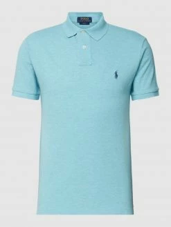 Alternative view of Polo Ralph Lauren Slim Fit Poloshirt Mit Label-Stitching - Eisblau