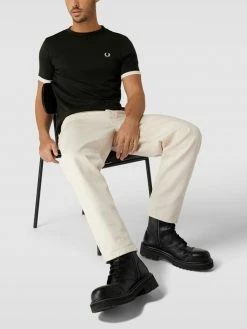 Fred Perry T-Shirt Mit Logo-Stitching Modell 'RINGER' - Dunkelgrün