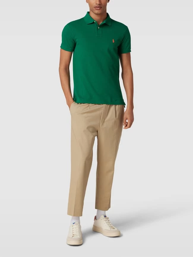 Polo Ralph Lauren Slim Fit Poloshirt Mit Label-Stitching - Gras Grün 1 Polo Ralph Lauren Slim Fit Poloshirt Mit Label-Stitching - Gras Grün