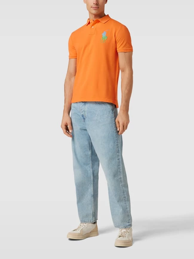 Polo Ralph Lauren Custom Slim Fit Poloshirt Mit Label-Stitching - Orange 1 Polo Ralph Lauren Custom Slim Fit Poloshirt Mit Label-Stitching - Orange