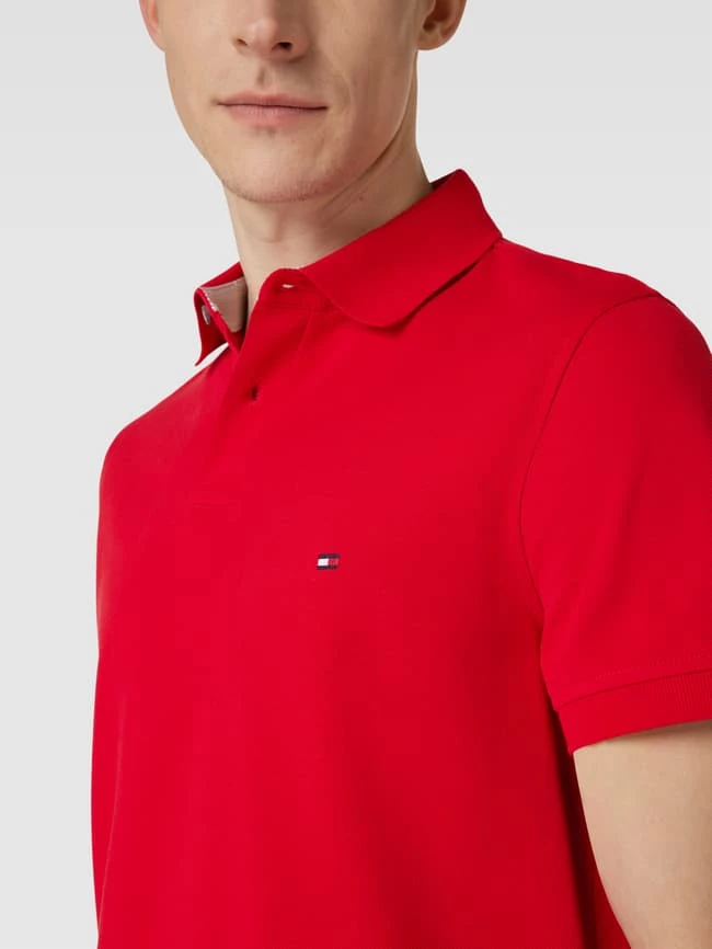 Tommy Hilfiger Poloshirt Mit Logo-Stitching - Rot 3 Tommy Hilfiger Poloshirt Mit Logo-Stitching - Rot – Bild 3